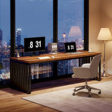 Tribesigns 78" Modern Large Office Desk, 2-Person Computer Workstation, Industrial Wooden Desk with Metal Legs, Perfect for Home Office, Gaming, Working Tribesigns