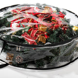 Hedume 2 Pack Wreath Storage Bag, 30" X 8" Clear Everyday Bag, Christmas Wreath Storage Container with Dual Zippered and Reinforced Handle for Holiday Seasonal Wreath Garland Hedume