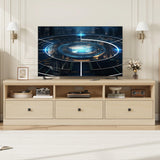 IDEALHOUSE 70in TV Stand for TVs up to 80", Mid Century Modern Entertainment Center with Storage Drawer and Open Shelves, TV Console Media Cabinet for Living Room, Bedroom (Light Oak) IDEALHOUSE