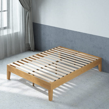 ZINUS Moiz Deluxe Natural Wood Platform Bed Frame - King Size, Easy Assembly, No Box Spring Needed - WoodArtSupply