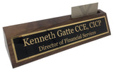 Personalized 10" Walnut Business Desk Name Plate with Card Holder-Free Engraving Griffco Supply