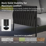 EAST OAK 3-Piece Patio Furniture Set | Armchairs & Coffee Table | Outdoor Furniture with Cushions | Deep Seating Modern Conversation Set | Garden, Porch, Balcony & Backyard | Misty Grey EAST OAK