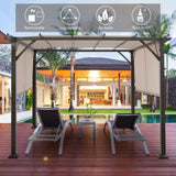 Tangkula 2PCS 16x4 Ft Universal Replacement Canopy for Pergola Structure, Outdoor Shade Canopy Cover, Waterproof Polyester Cover for Durable Use (Cover only) (Beige) Tangkula