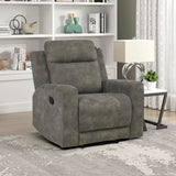 Lexicon Manual Recliner Chair, Textured Microfiber Reclining Sofa Chair, Home Theater Seating, Wall Hugger, Track Arms, Manual Recliner for Living Room/Office/Apartment, Easy Assembly, Brown Lexicon