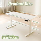 ERGOMAKER 55" Electric Standing Desk, Adjustable Height, Sit Stand Up Desk for Home Office & Computer Workstations, Memory Controller, White ERGOMAKER