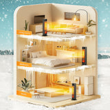 Space Heater, 1500W Electric Fireplace Heaters Indoor Portable with Child Lock & ECO Mode, PTC Ceramic, 3D Flame, 12H Timer, Remote Control, 70° Oscillation, Heating & Fan Modes for Home & Office Riseon