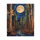 JWVK WVK Celestial Full Moon Mystical Forest Diamond Art Kits, Dark Academia Enchanted Forest Landscape DIY Diamond Gem Painting Art Kits for Kids Adults Beginners, Whimsical Home Decor 10x11.8 Inch JWVK