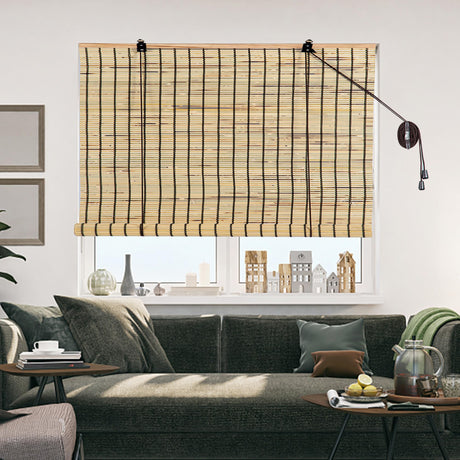 ALIMOO Bamboo Blinds Bamboo Roll Up Blinds for Windows Light Filtering Window Shades for Doors Indoor Outdoor Home Patio Porch 72" H x 24" W Alimoo