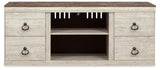 Signature Design by Ashley Willowton Shabby Chic Large TV Stand up to 60" with 3 Shelves and Fireplace Option, White Signature Design by Ashley