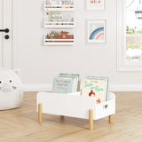 UTEX Montessori Bookshelf for Kids, Wooden Book Shelf for Kids Rooms, Toddler Book Caddy with Adjustable Divider, Floor Book Display, Baby Book Rack for Classroom Nursery UTEX