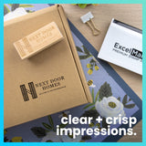 ExcelMark Custom Logo Stamp - Personalized Wood Rubber Stamp - Upload Your Own Image (1"x2.5") ExcelMark