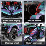 BTEC Super Cars Building Kits for Adults 1:10 Scale MOC RC Technique Car Block Remote Control Model Kits for Men Teen Adult Collectible Model Race Engineering Toy Set 2036 PCS BTEC