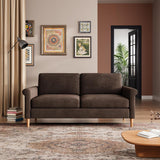 Vesgantti 65" Brown Loveseat, Comfy Small Couch, Mid Century Modern Decor Loveseat Sofa, Couches for Living Room, Small Couch for Bedroom, 2-Seat Sofa Living Room Furniture,No Tool Fast Assembly Vesgantti