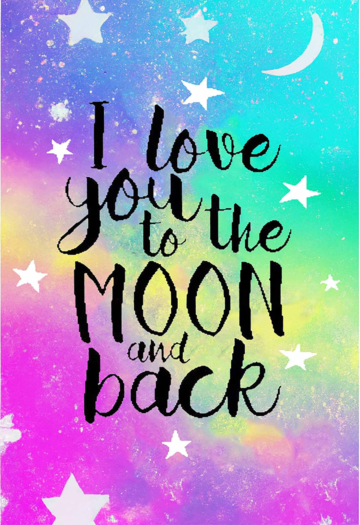 Yomiie 5D Diamond Painting Letter Art Full Drill by Number Kits, I Love You to The Moon and Back Letter Paint with Diamonds DIY Craft Arts Decorations (12x16inch) Yomiie