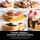 Ninja BW1001 NeverStick PRO Belgian Waffle Maker, Vertical Design, 5 Shade Settings, with Precision-Pour Cup & Chef-curated Recipe Guide, Black & Silver Ninja