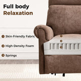 HAOMARKETS Power Lift Recliner Chair with Massage and Heat for Elderly, Electric Recliners with Remote Control,Soft Fabric Upholstered Reclining SingeSofa with Side Pocket for Living Room, Brown HAOMARKETS