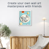 Pink Picasso Kits Mid Century Modern Paint by Number for All Ages | DIY 8x10 Beginners Art Craft Kit Acrylic Paint Canvas Painting Kits as Seen On Shark Tank | (The World is Your Oyster) Pink Picasso