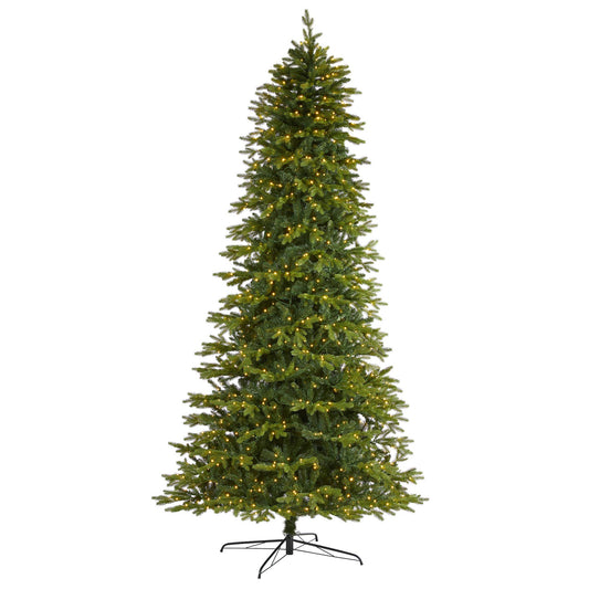 Nearly Natural 10ft. Belgium Fir Natural Look Artificial Christmas Tree with 1050 Clear LED Lights