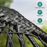 YITAHOME Egg Chair Wicker Outdoor Indoor Oversized Large Lounger with Stand Adjustable Leveling Feet with Cushion Egg Basket Chair 350lbs Capacity for Patio, Garden Backyard Balcony, Bedroom, Beige YITAHOME