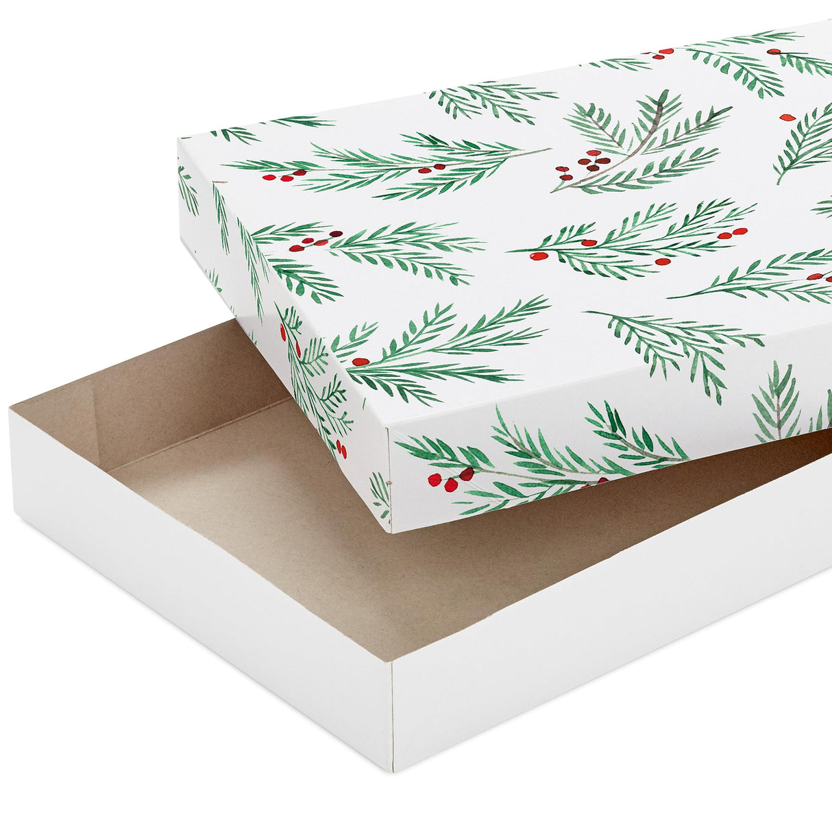 Hallmark Christmas Shirt Boxes for Presents (10 Clothes Boxes with Lids: 3 Small 11", 5 Medium 14", 2 Large 16") Red, Green and Black Plaid, Snowmen, Santa, Winter Greenery Hallmark