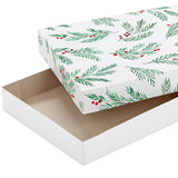 Hallmark Christmas Shirt Boxes for Presents (10 Clothes Boxes with Lids: 3 Small 11", 5 Medium 14", 2 Large 16") Red, Green and Black Plaid, Snowmen, Santa, Winter Greenery Hallmark
