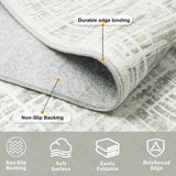 8x10 Area Rugs Washable Rug: Anti-Skid Abstract Modern Living Room Rug Soft Thin Carpets Indoor Floor Non-Shedding Carpet for Bedroom Dining Farmhouse Nursery Home Office (White Gray, 8'x10') Crority