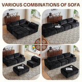 LOOMORA 108" Modular Sectional Sofa - L-Shape Chaise, Modern Modular Cloud Couch with Deep Seat and Pillow, Boneless Couch Comfy Sofa for Living Room & Apartment, No Assembly(Black) LOOMORA