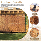 Retro Bamboo Shades 36" 47" 55" 60" 65" 72" 79" Bamboo Roll up Blinds Outdoor Brown Roller Window Shades with Lift Patio Blinds Roll up Shade Waterproof Bamboo Roman Shades for Home Privacy Curtain(W6 KaulaTrinx