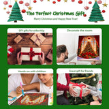 xackcme Christmas Tree Diamond Painting Kits for Adults, Christmas Diamond Art Kits for Adults, Round 5D Xmas Gem Art Kit for Adult DIY Crafts Kit Gift Home Wall Decor Gifts (16x12 inch) xackcme