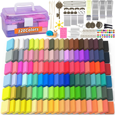 285 Pcs Polymer Clays 120 Colors Modeling Clay for Kids DIY Starter Kit Oven Baked Model Clay Non-Sticky Molding DIY Clay with Sculpting Tool and Accessories Craft Gifts for Children Beginner Artists UZLU
