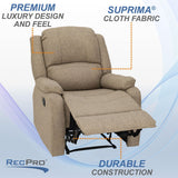 RecPro Charles Collection | 30" Zero Wall RV Recliner | Wall Hugger Recliner | RV Living Room (Slideout) Chair | RV Furniture | RV Chair | Cloth (Oatmeal, 2 Chairs) RecPro