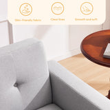 HUIMO Living Room Set, Button Tufted Living Room Furniture Sets, Upholstered Modern Couch Set with Solid Frame, Deep Seat Sofa Set for Living Room, Office (Light Grey, 3 Piece Set-1*loveseat+2*Chair) HUIMO