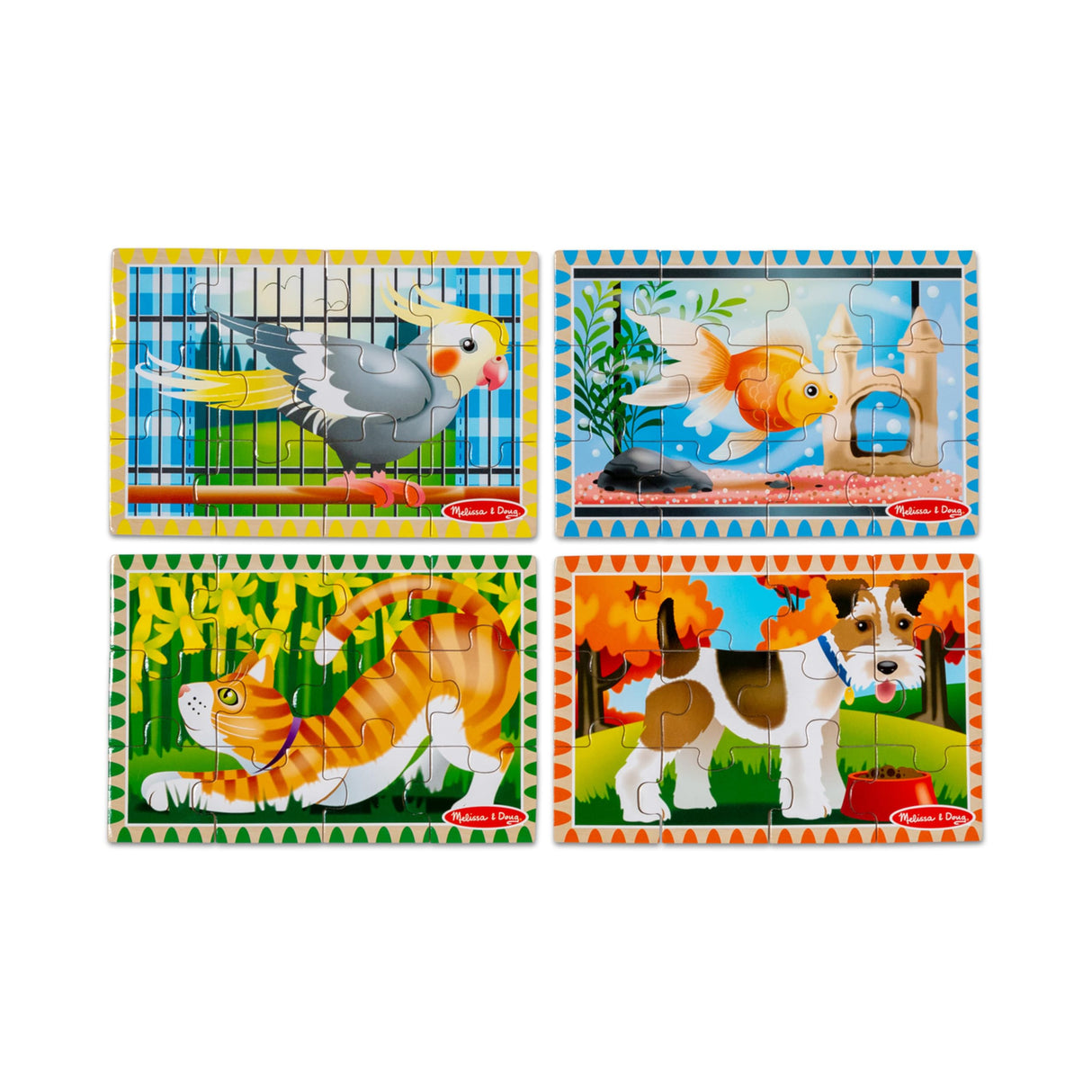Melissa & Doug Wooden Jigsaw Puzzles in a Box 2-Pack for Preschool Boys and Girls – Pets, Vehicles Melissa & Doug