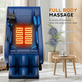 BILITOK Full Body Massage Chair Recliner with Zero Gravity, Heating, Bluetooth Speaker, Air Compression, Blue BILITOK