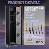 10-12 Rifle Safe, Gun Safe for Rifles and Pistols-Fingerprint, Biometric and Password Gun Cabinet, Rifle Safes for Home with No Assembly Required, Gun Locker Quick Access Marcree