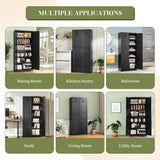 RAVIGIN Metal Storage Cabinet,71" H Pantry Cabinet with 2 Doors and 5 Adjustable Shelves,6 Tier Tall Kitchen Storage Cabinets for Kitchen,Pantry,Living/Study/Laundry Room(Black) RAVIGIN