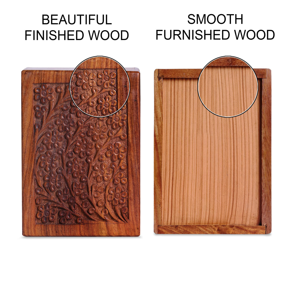 S.B.ARTS Wooden Urn Box for Human Ashes, Cremation Funeral Urns Box, Pet Memorial Urns, Decorative Urn, Cat Infant Adult Urn, Keepsake Burial Ash Box-Medium (Style5, 7 X 5 X 3.75 inch) S.B.ARTS