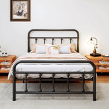 Vengarus Metal Bed Frame,Twin Size Bed Frame with Headboard,Structurally Stable, Heavy Duty Steel Slat Supported,Under Bed Storage,No Box Spring Needed,14 Inch,Black Vengarus