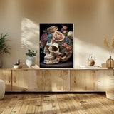 HEIBAGO Halloween Framed Paint by Numbers Kit for Adults, Skull Paint by Numbers for Beginner, Skeleton Adult Paint by Number Kits on Canvas, Painting by Numbers for Gift Home Wall Decor 12 * 16 inch HEIBAGO