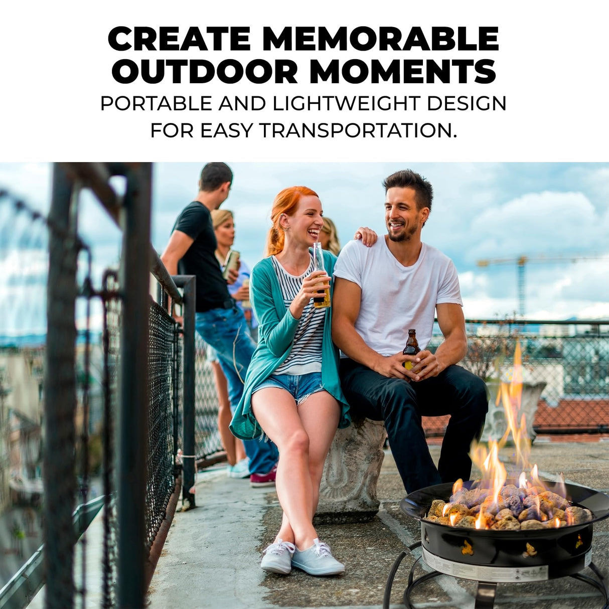 Outland Living Portable Propane Fire Pit, 19-inch, 58,000 BTU Smokeless Gas Firebowl | Perfect for Camping, Patio, Backyard, Tailgating, Deck, RV| Black 823 Standard Outland Living