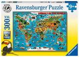 Ravensburger Animals of The World 300 Piece XXL Jigsaw Puzzle forKids - | Unique Piece Design | Anti-Glare Surface | Skill-Building, Fun Activity | Amazon Exclusive Ravensburger