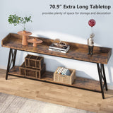 Tribesigns 70.9 inch Extra Long Console Table Behind Couch, Rustic Industrial Sofa Table for Living Room, Narrow Entryway Hallway Long Bar Table Tribesigns