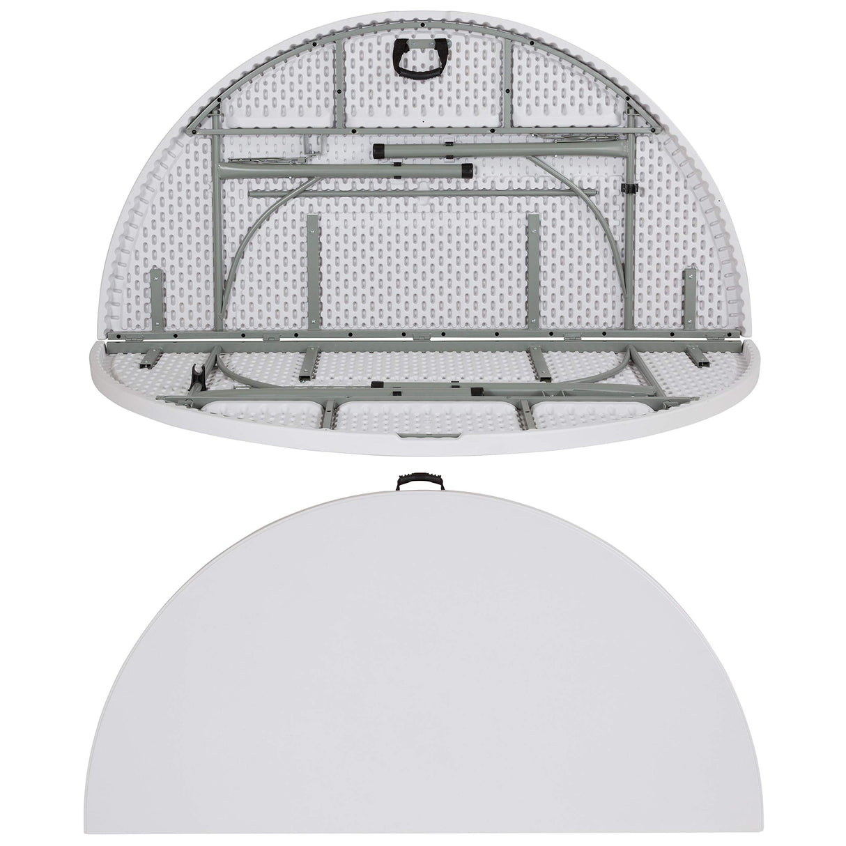 Flash Furniture Stonewall 6' Round Plastic Folding Event Table with Carrying Handle, Bi-Fold Portable Banquet Table for Indoor/Outdoor Events, White Flash Furniture