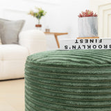 Stuffed Pouf Ottoman with High Density Foam Filler Plush Fiber Ottoman Poufs Pouf Stool Ottoman Round Foot Stool Storage Ottoman 20 x 12 Inches Floor Pouf Ottoman Foot Rest for Living Room Green AbunHeri