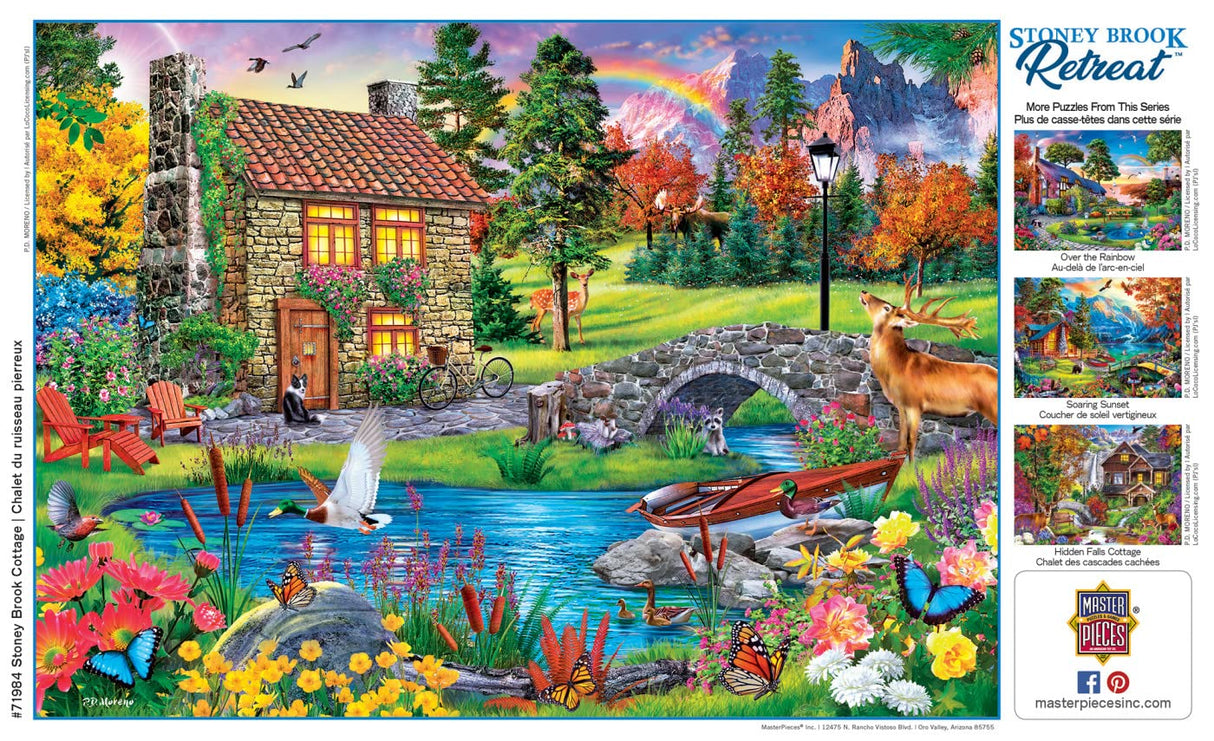 MasterPieces 1000 Piece Jigsaw Puzzle for Adults, Family, Or Youth - Stoney Brook Cottage - 19.25"x26.75" Masterpieces