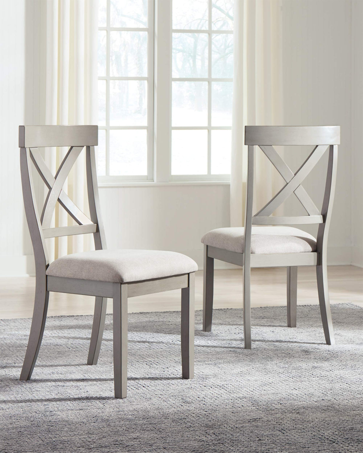 Signature Design by Ashley Parellen Modern Farmhouse Upholstered Dining Chair, Set of 2, Gray Signature Design by Ashley