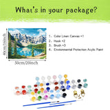 Banff National Park Paint by Numbers Kit for Adults, Canada Paint by Number, Mountain Lake Tree Pine Acrylic Painting for Gift, Alberta Poster Home Decor - Natural Scenery(16x20inch, No Frame) Cawpom