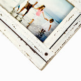 Prinz Homestead 4x6 Distressed Plank Picture Frame, Tabletop or Wall Mount, Antique White Prinz