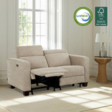 MCombo 62.2'' Wall Hugger Power Loveseat Recliner Sofa with Adjustable Headrest and USB & Type C Dual Charge Ports for Living Room, Office (Fabric, HL198M1) (Beige) MCombo
