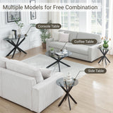 Modern Glass Oval Console Table, Entryway Hallway Narrow Sofa Table, Entrance for Entryway, Living Room, Foyer, Hallway, Office， 45" Lx18 Wx30 H Black Edwin's Choice